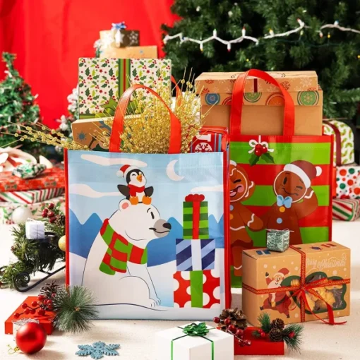 12pcs Extra Large Reusable Christmas Tote Bag