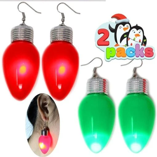 Light Up Bulb Earring And Necklace