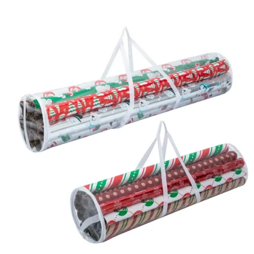 2Pcs Clear Gift Wrap Organizers Set(White)