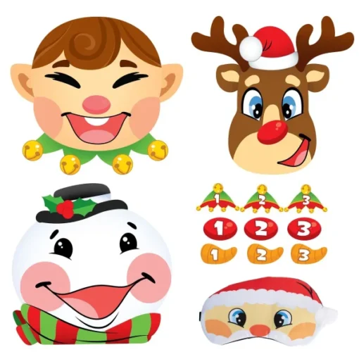 3pcs Christmas Pin The Tail Games