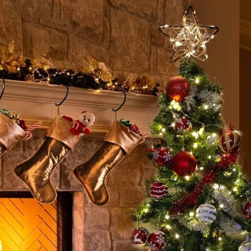 50 LED Rattan Star Christmas Tree Topper