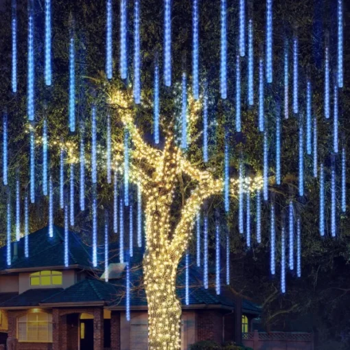 10 Tubes (19.8 In) Christmas Meteor Shower Lights, Blue