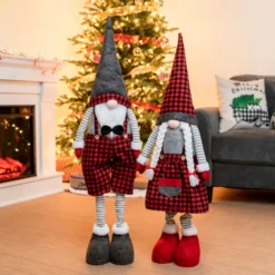 Long Leg Standing Gnome Couple(Red Buffalo) 40in