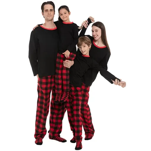 Matching Family Christmas Pajamas Red Plaid Set